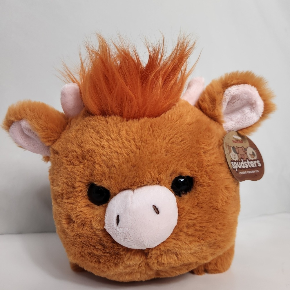 Aurora Spudsters Hamish Highland Cow Plush Stuffed Animal 34261 Cute Fluffy Soft